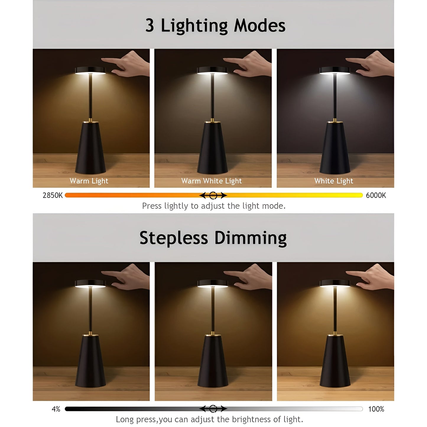 Sleek Lamp - Kabellose Luxus LED-Tischlampe für modernes Ambiente