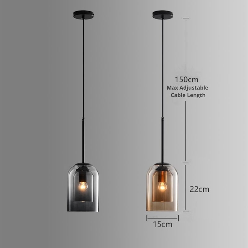 Mica – Mid-Century Pendelleuchte mit Einzigartigem Doppelglas Design