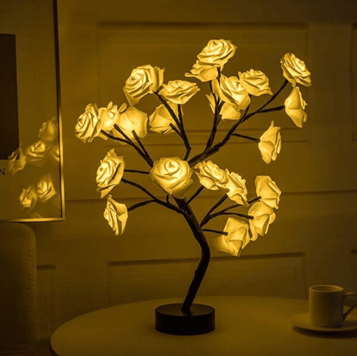 Charming Rose Tree - Kabellose LED Akku Tischlampe Wohnzimmer | Leselampe | Nachttischlampe