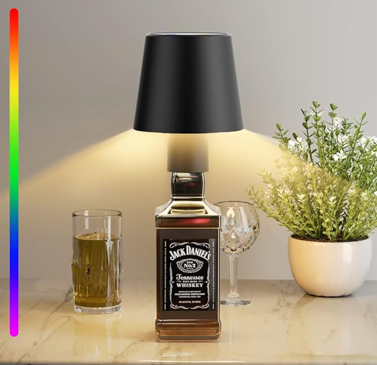 LuxeBottle - Kabellose LED Tischleuchte im Flaschendesign - Dimmbar | USB | Wohnzimmer | Dekoration