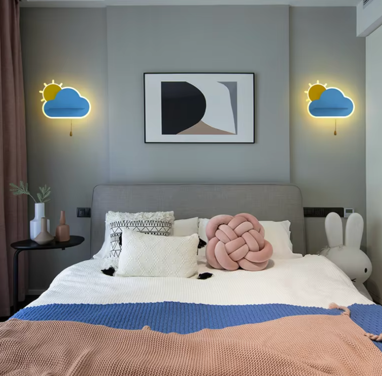 CloudLumi | LED Wandleuchte für Jungen und Mädchen im Kinderzimmer | Wandlampe mit Wolkendesign