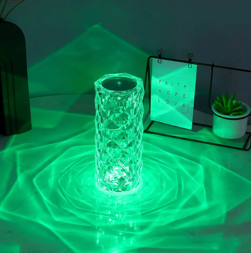 SparklingGlow | LED Kristall-Touch-Tischlampe inklusive 16 Farben und Fernbedienung