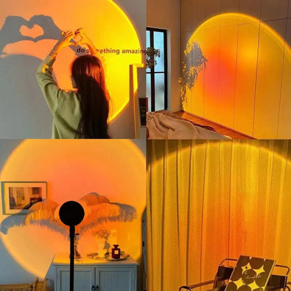 Sunset Lamp | 16 Farben + Fernbedienung LED Projektor Tischlampe - USB Nachttischlampen